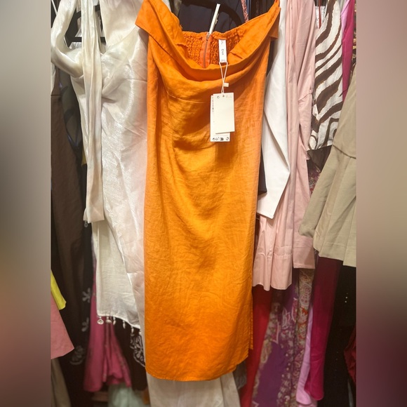 Mango Strapless linen dress - Picture 9 of 11